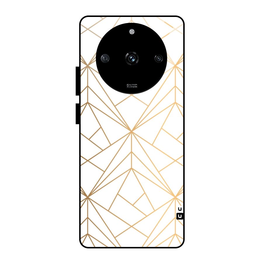 White Golden Zig Zag Glass Back Case for Realme Narzo 60 5G