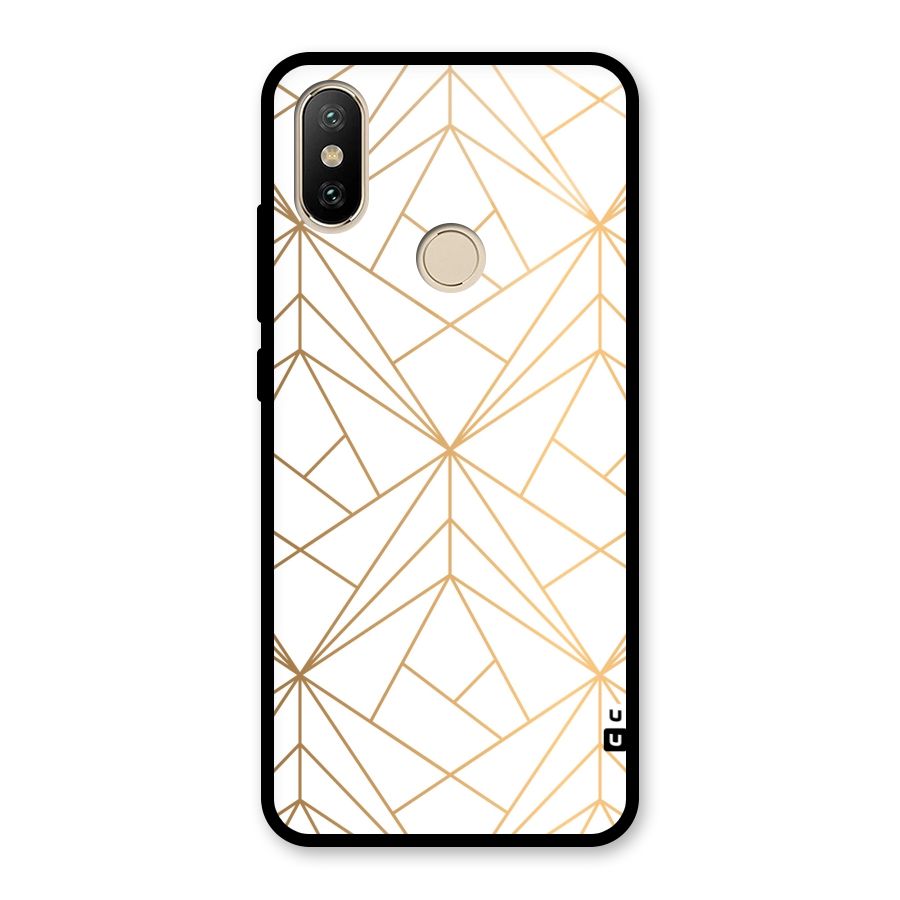 White Golden Zig Zag Glass Back Case for Redmi A2