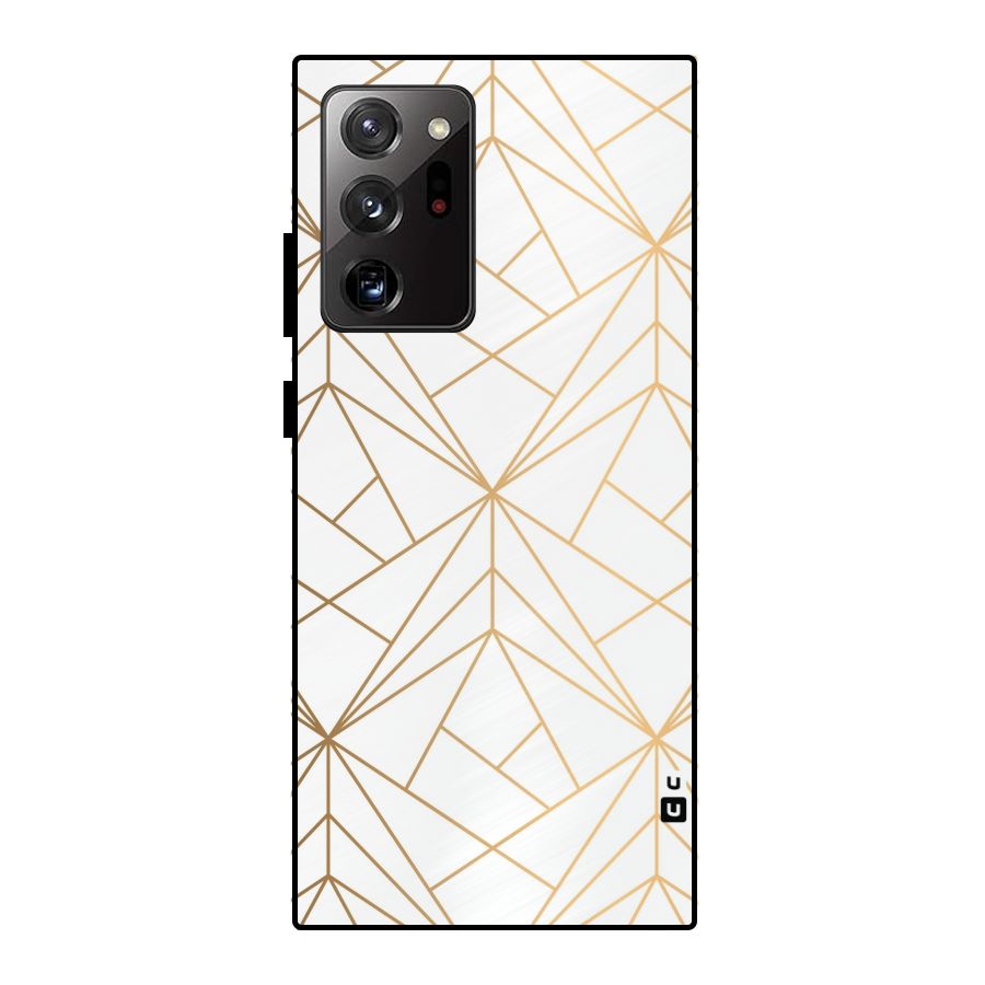 White Golden Zig Zag Metal Back Case for Galaxy Note 20 Ultra