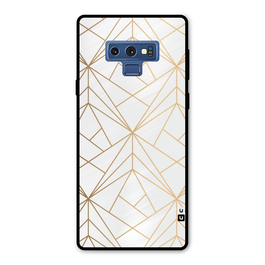 White Golden Zig Zag Metal Back Case for Galaxy Note 9