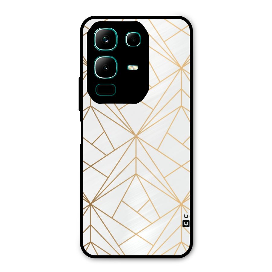 White Golden Zig Zag Metal Back Case for Infinix Note 50x