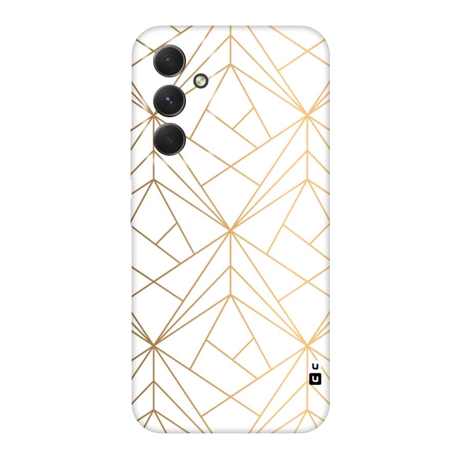 White Golden Zig Zag Original Polycarbonate Back Case for Galaxy A54