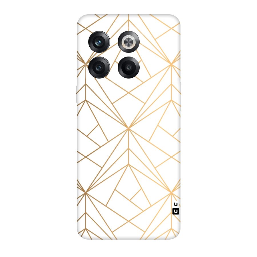 White Golden Zig Zag Original Polycarbonate Back Case for OnePlus 10T