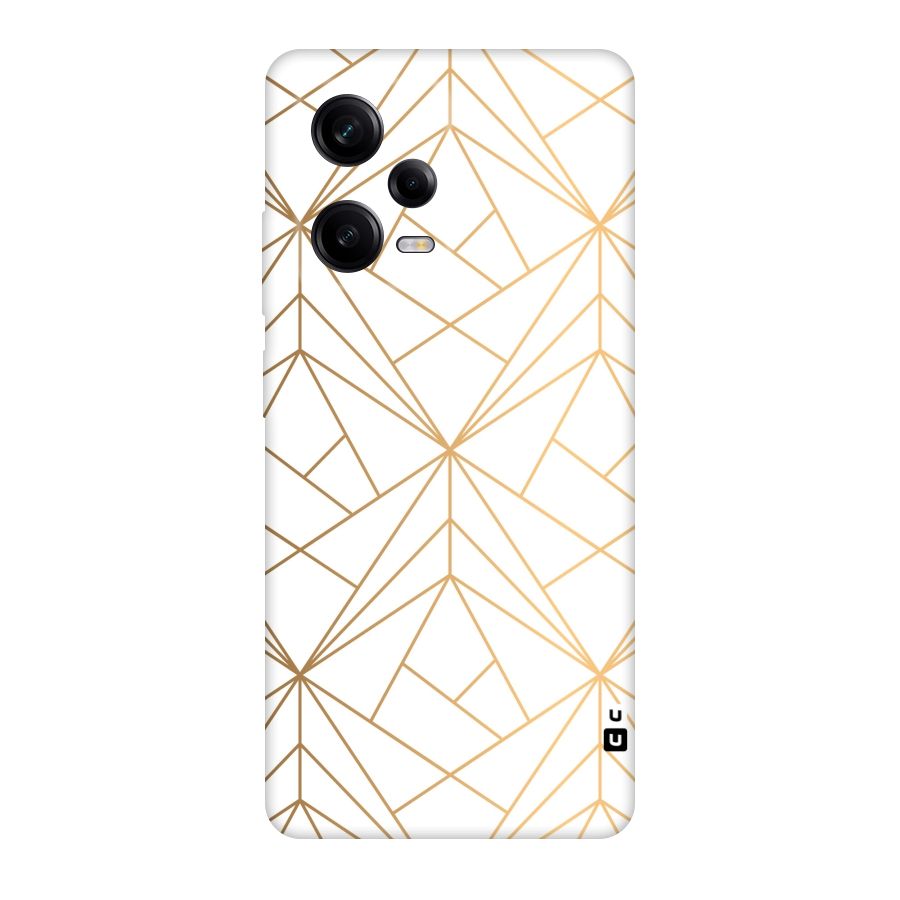 White Golden Zig Zag Original Polycarbonate Back Case for Redmi Note 12 Pro