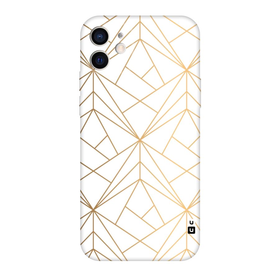 White Golden Zig Zag Original Polycarbonate Back Case for iPhone 12