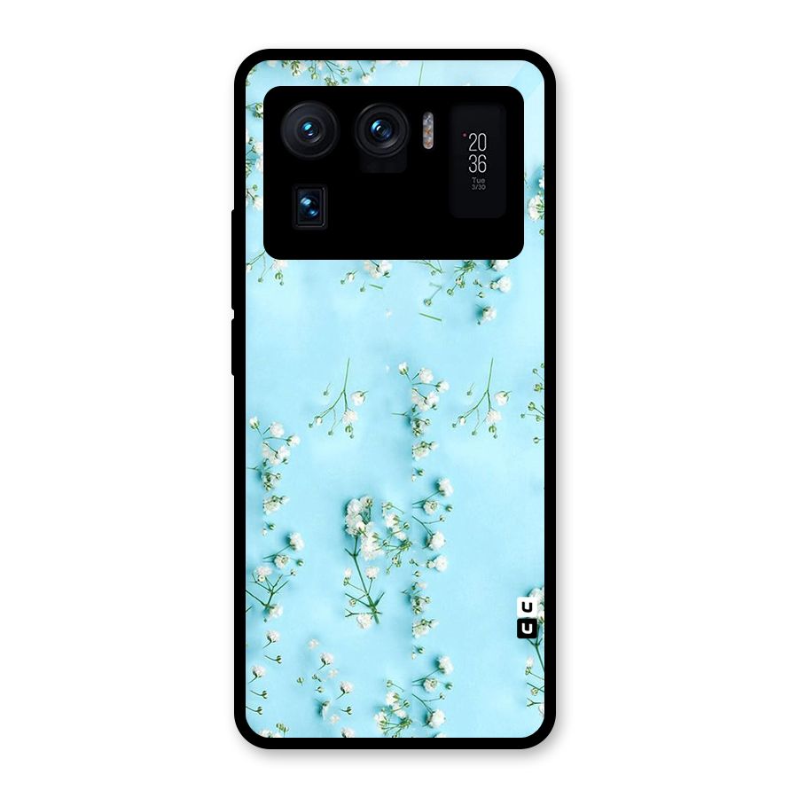 White Lily Design Glass Back Case for Mi 11 Ultra