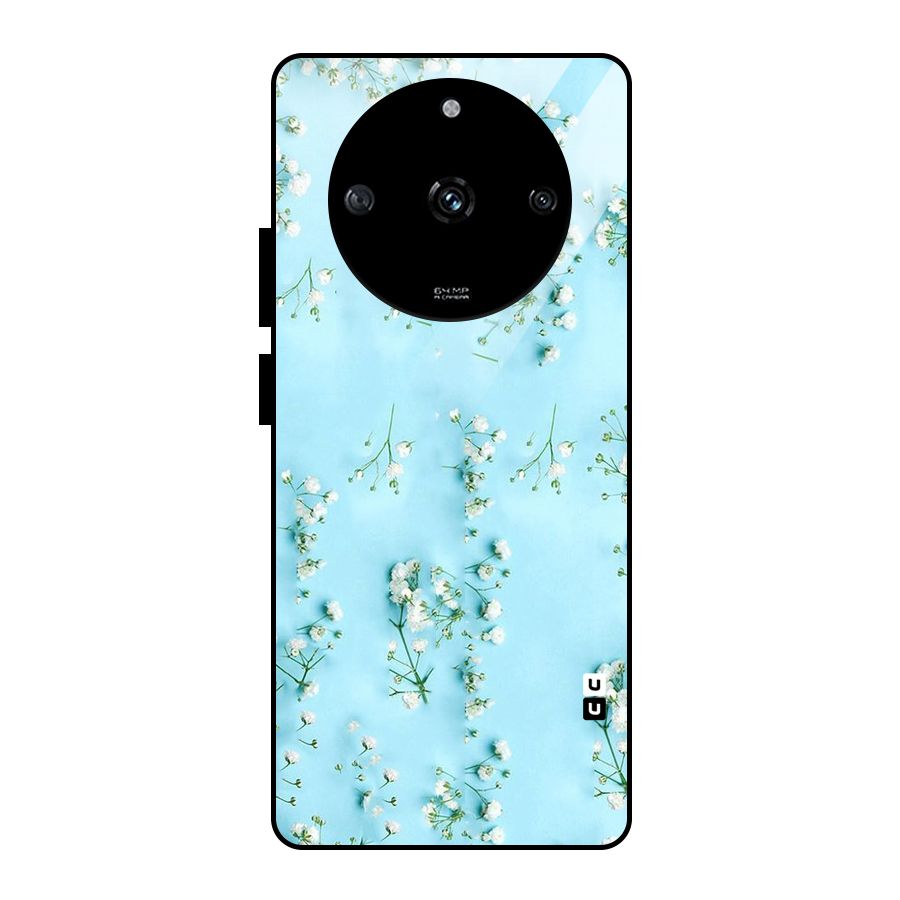 White Lily Design Glass Back Case for Realme Narzo 60 5G