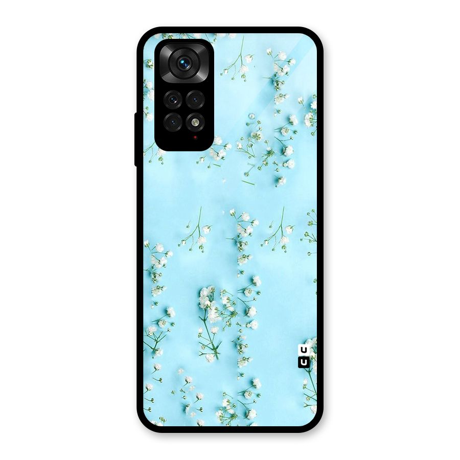 White Lily Design Glass Back Case for Redmi Note 11S