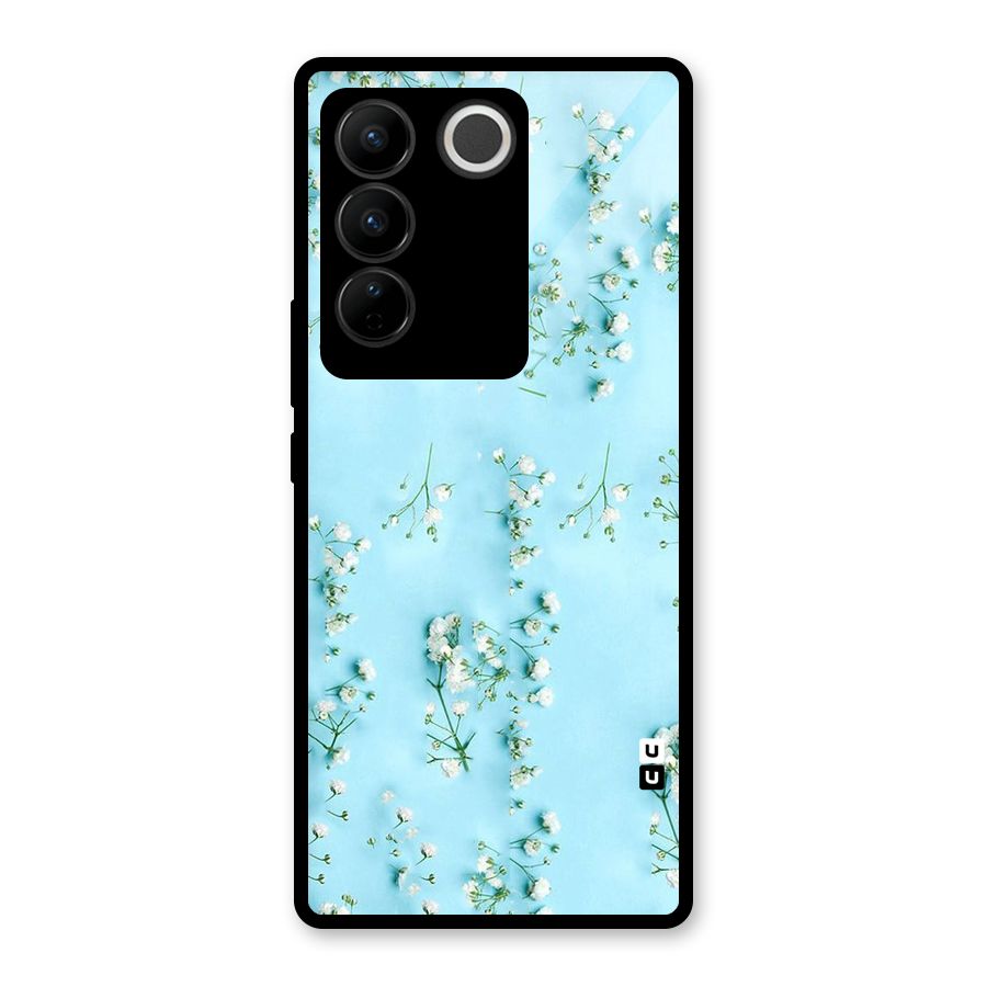 White Lily Design Glass Back Case for Vivo V27