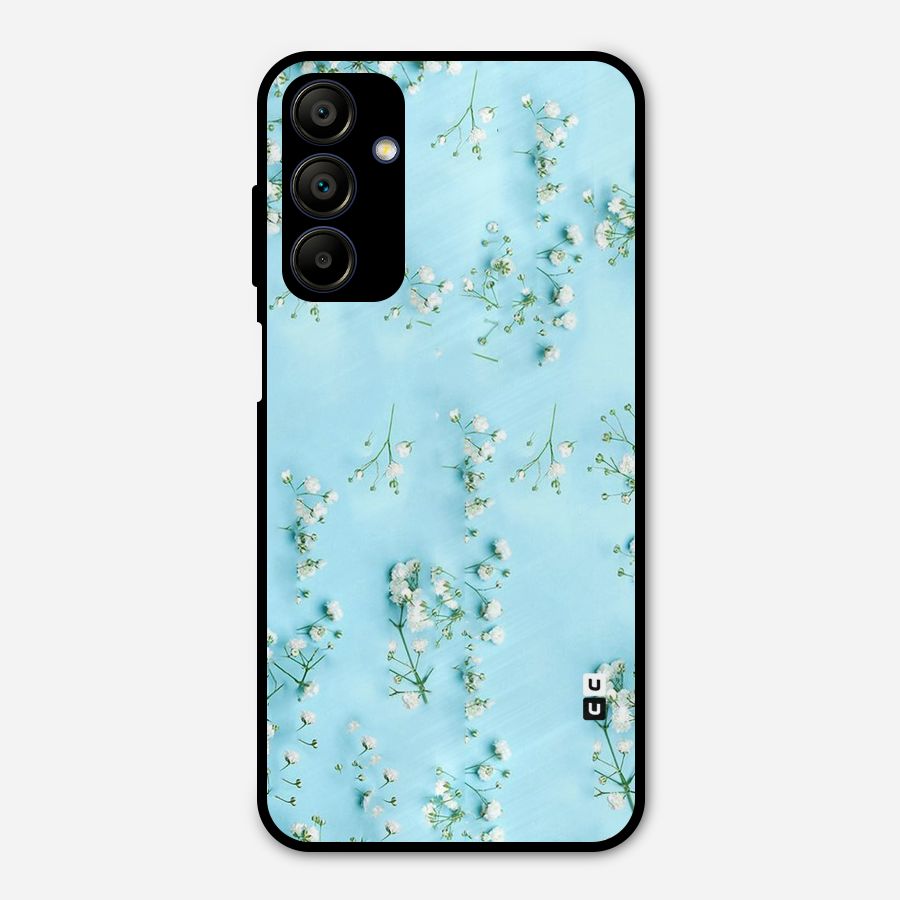 White Lily Design Metal Back Case for Galaxy A15 5G