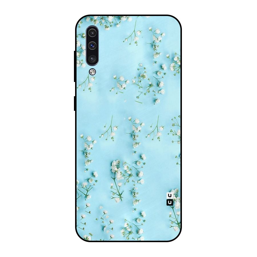 White Lily Design Metal Back Case for Galaxy A50s