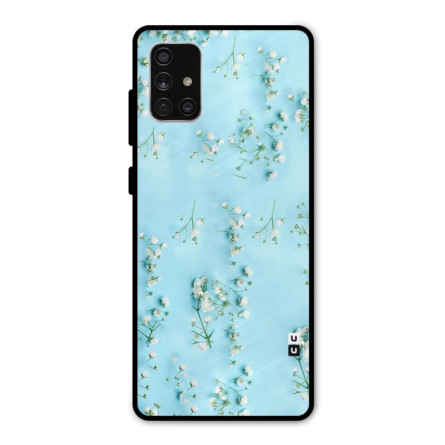 White Lily Design Metal Back Case for Galaxy A71