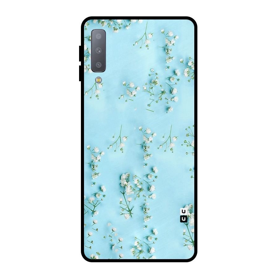 White Lily Design Metal Back Case for Galaxy A7 (2018)