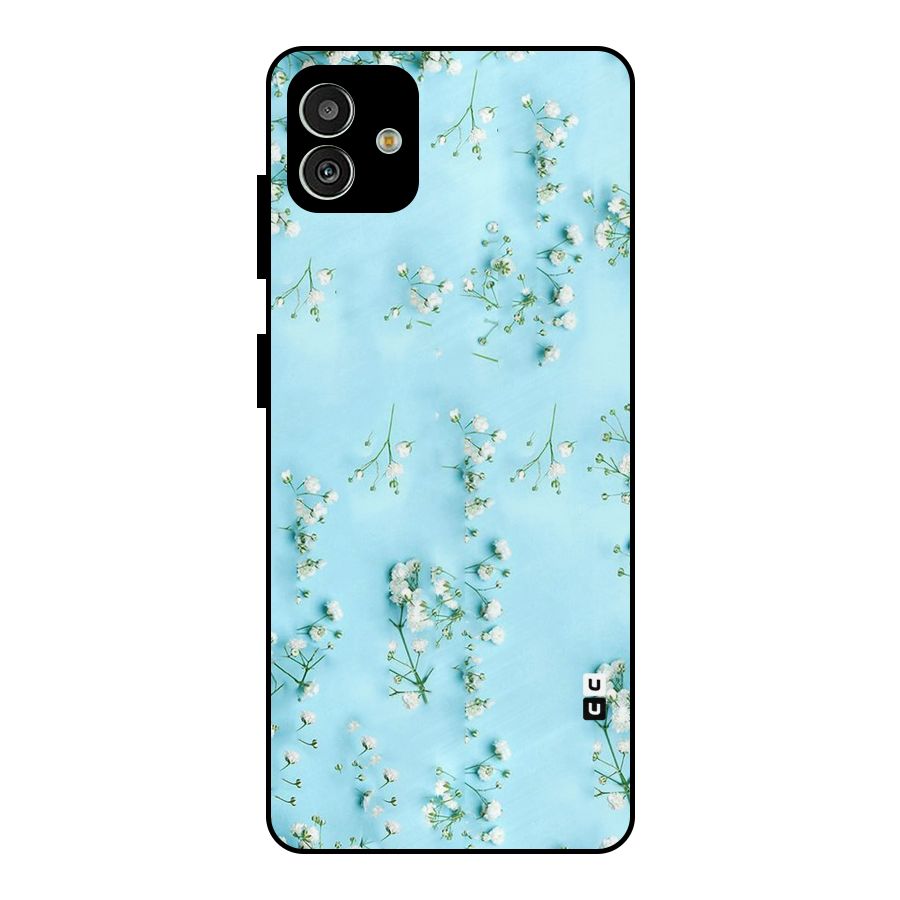 White Lily Design Metal Back Case for Galaxy M13 5G