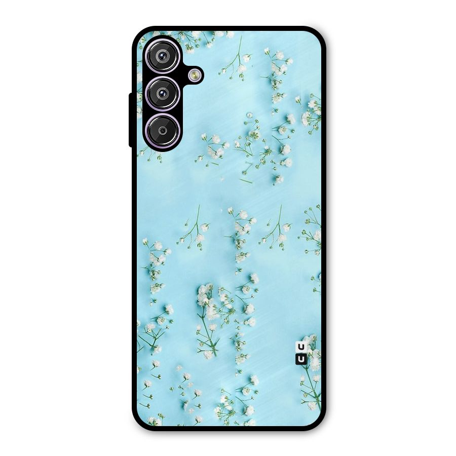 White Lily Design Metal Back Case for Galaxy M15