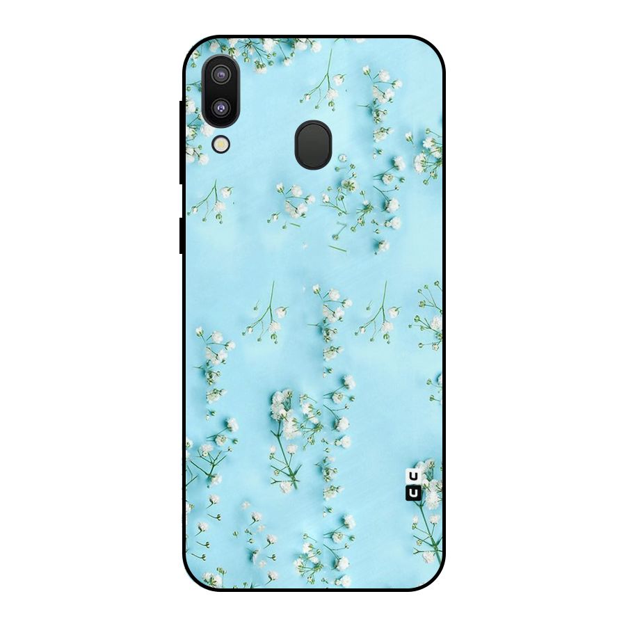 White Lily Design Metal Back Case for Galaxy M20