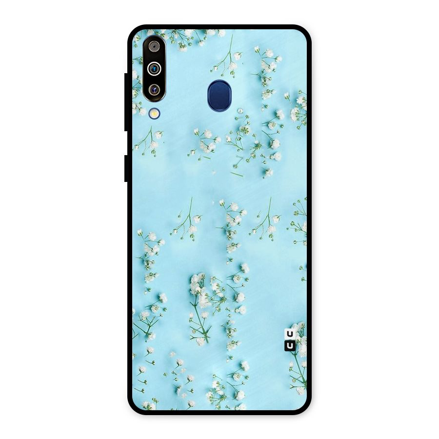 White Lily Design Metal Back Case for Galaxy M30