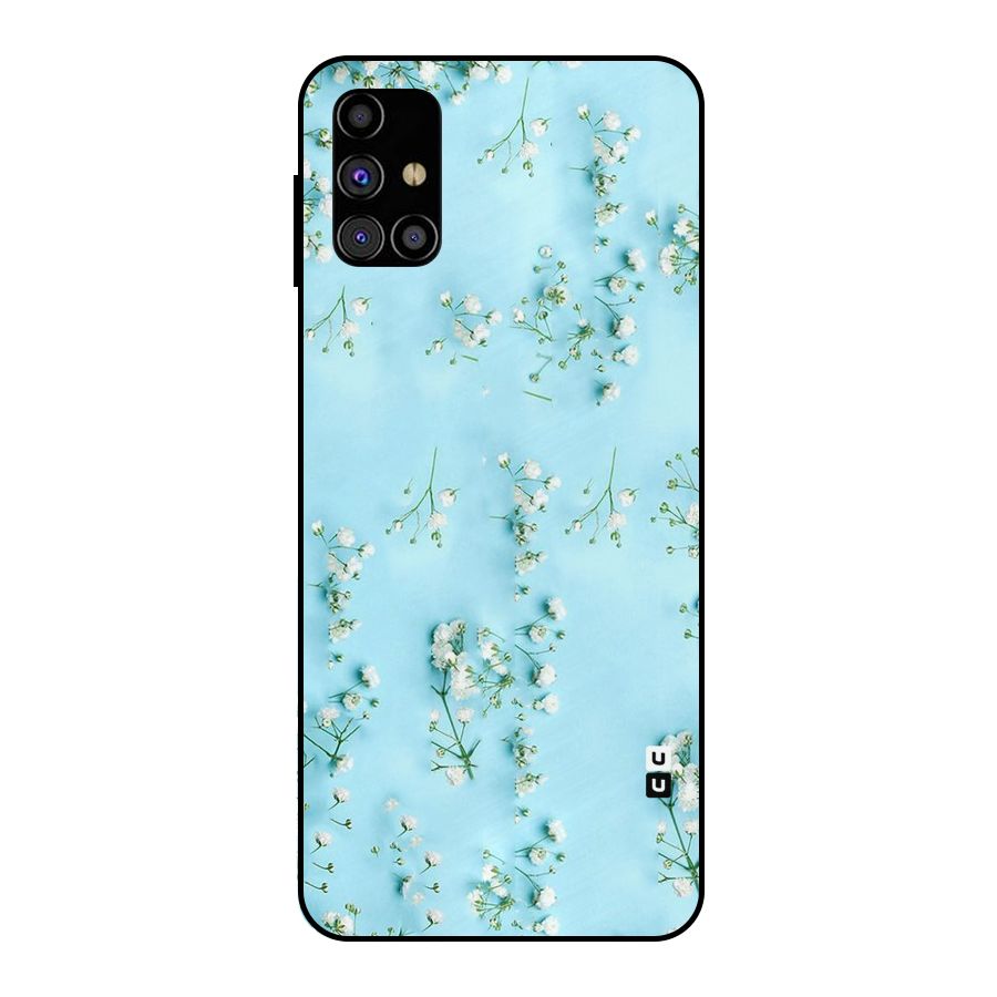White Lily Design Metal Back Case for Galaxy M31s