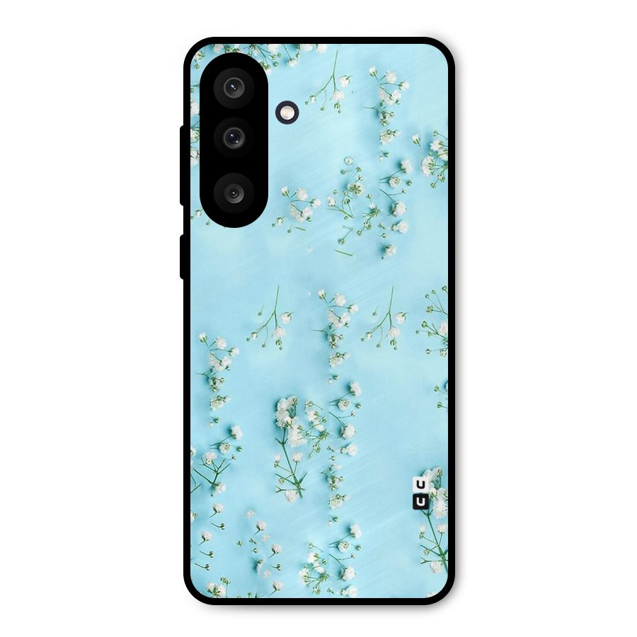 White Lily Design Metal Back Case for Galaxy M56
