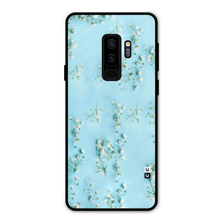 White Lily Design Metal Back Case for Galaxy S9 Plus