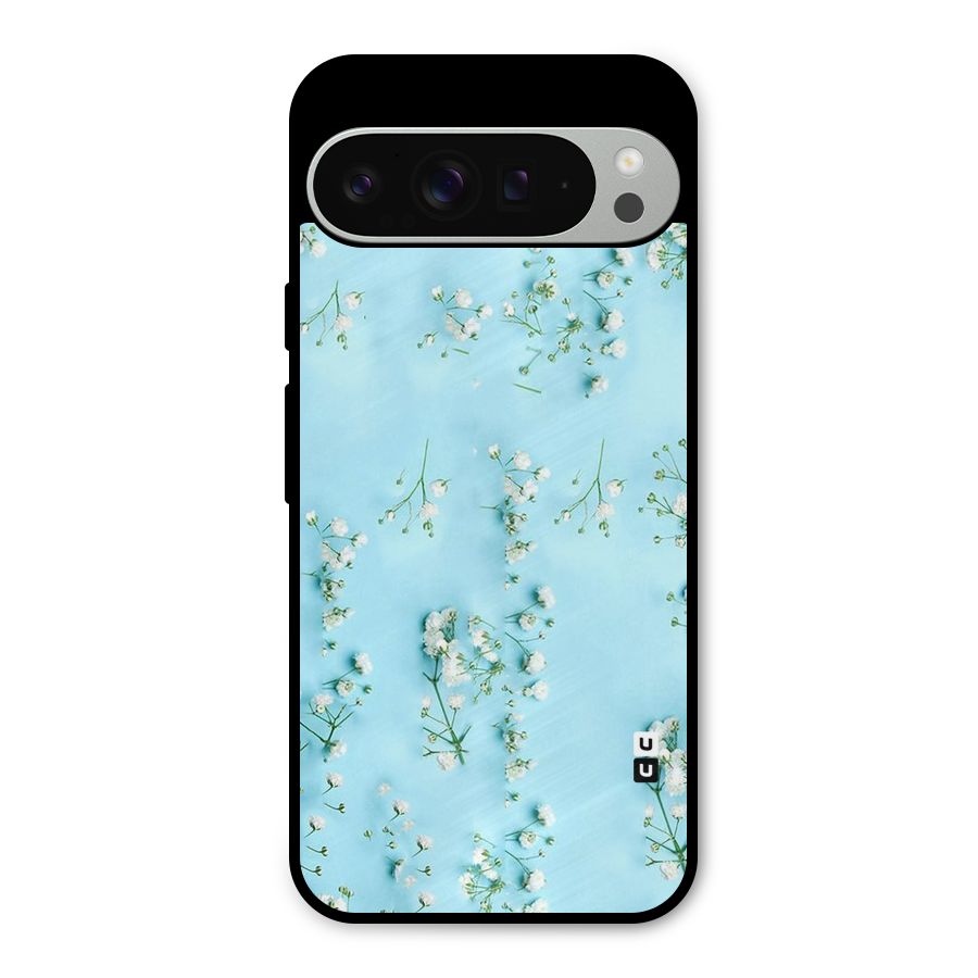 White Lily Design Metal Back Case for Google Pixel 9 Pro XL