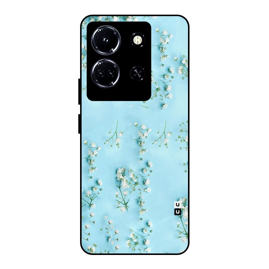 White Lily Design Metal Back Case for Infinix Note 30 5G