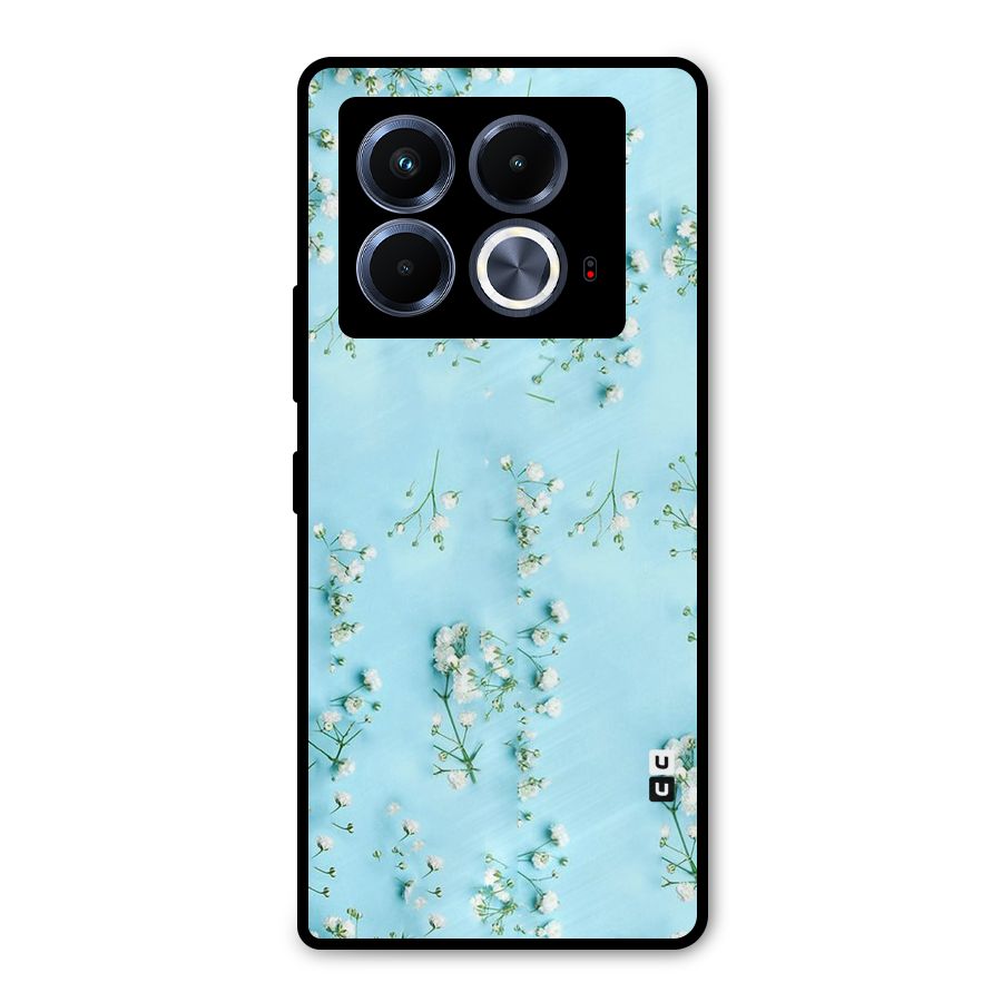 White Lily Design Metal Back Case for Infinix Note 40 5G