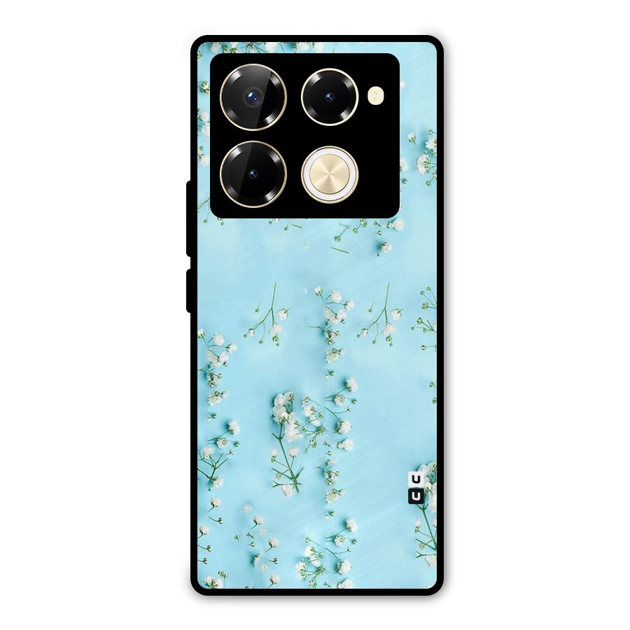 White Lily Design Metal Back Case for Infinix Note 40 Pro