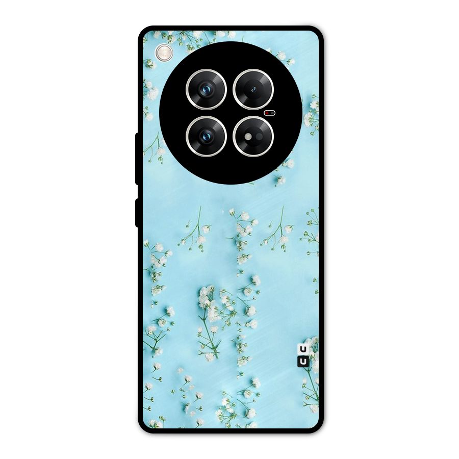 White Lily Design Metal Back Case for Infinix Zero 40 5G