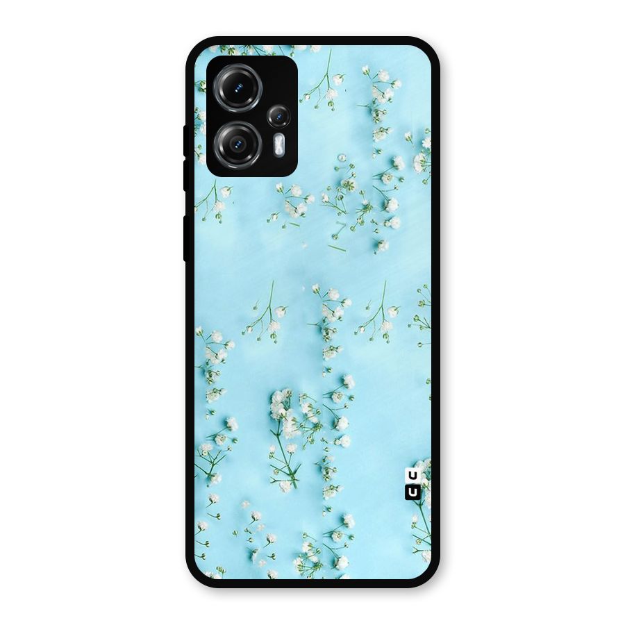 White Lily Design Metal Back Case for Moto G13
