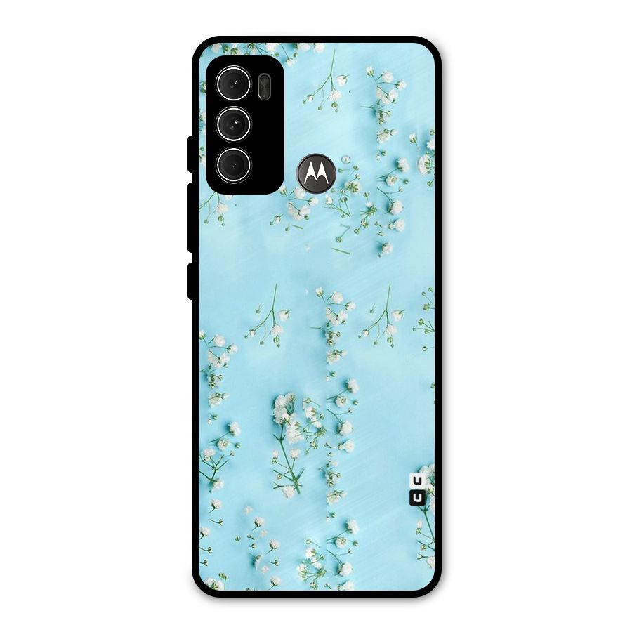 White Lily Design Metal Back Case for Moto G60