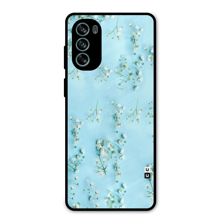 White Lily Design Metal Back Case for Moto G62