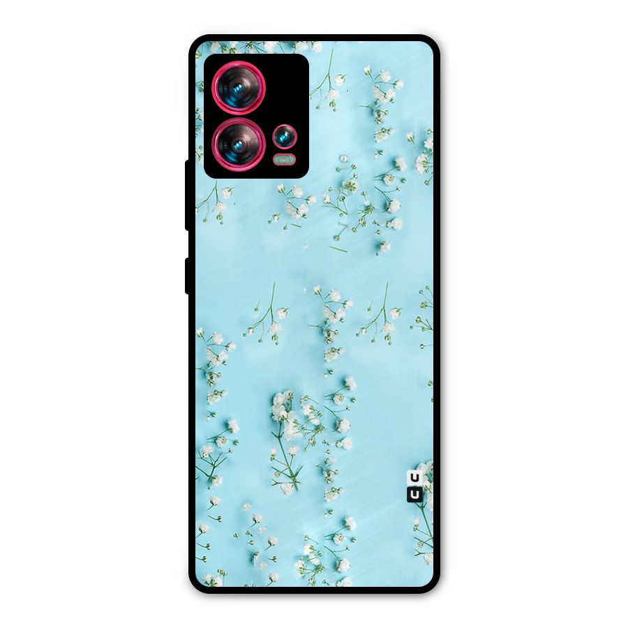 White Lily Design Metal Back Case for Motorola Edge 30 Fusion