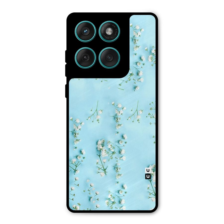 White Lily Design Metal Back Case for Motorola Edge 60 Fusion