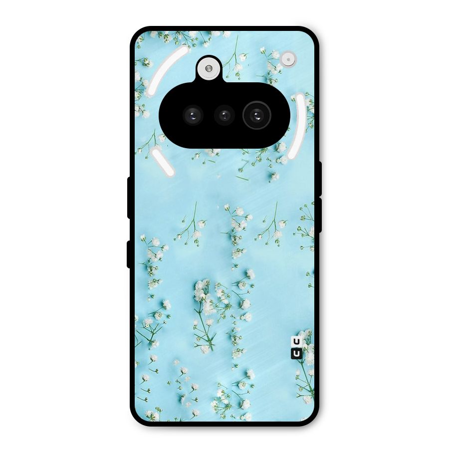 White Lily Design Metal Back Case for Nothing Phone 3a