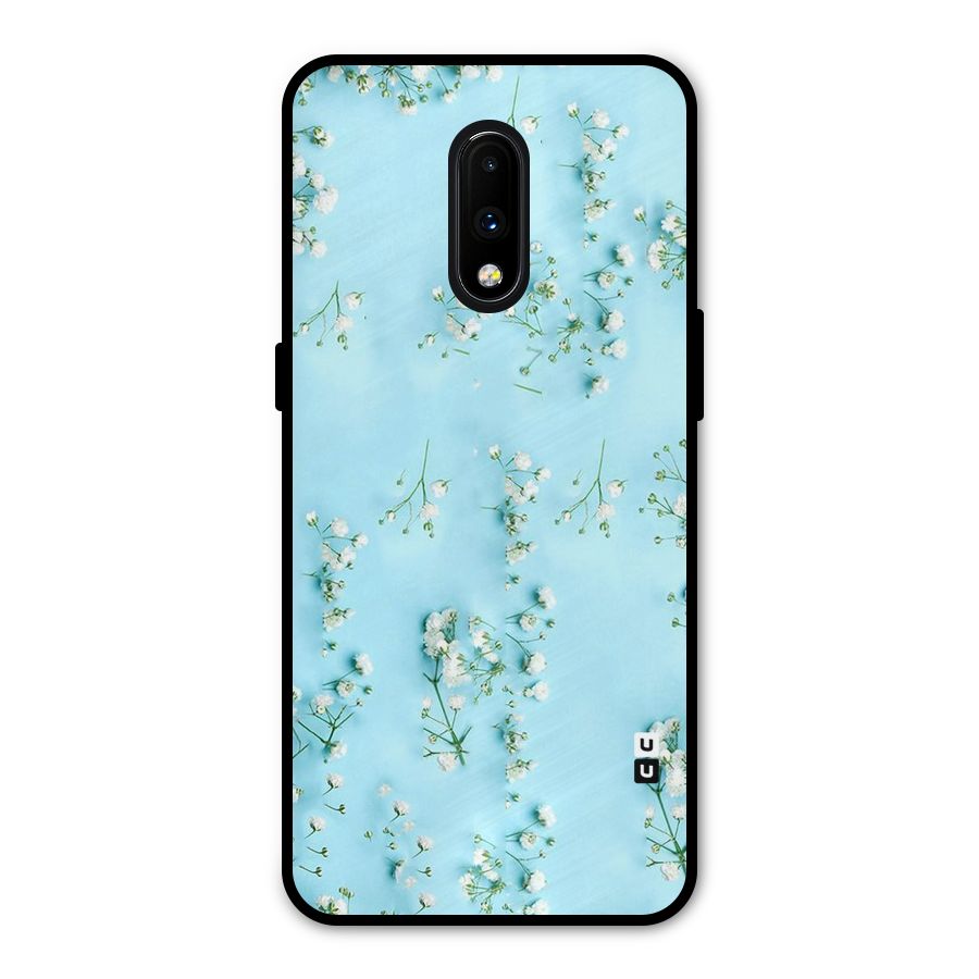 White Lily Design Metal Back Case for OnePlus 7