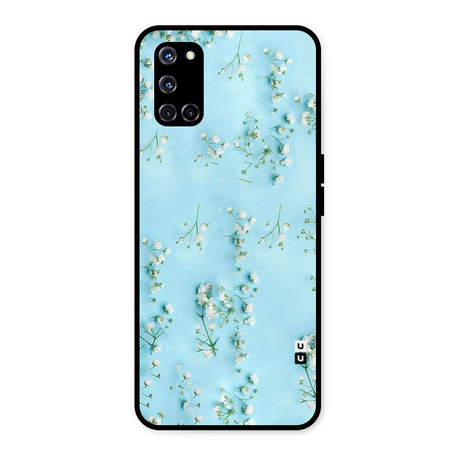 White Lily Design Metal Back Case for Oppo A52