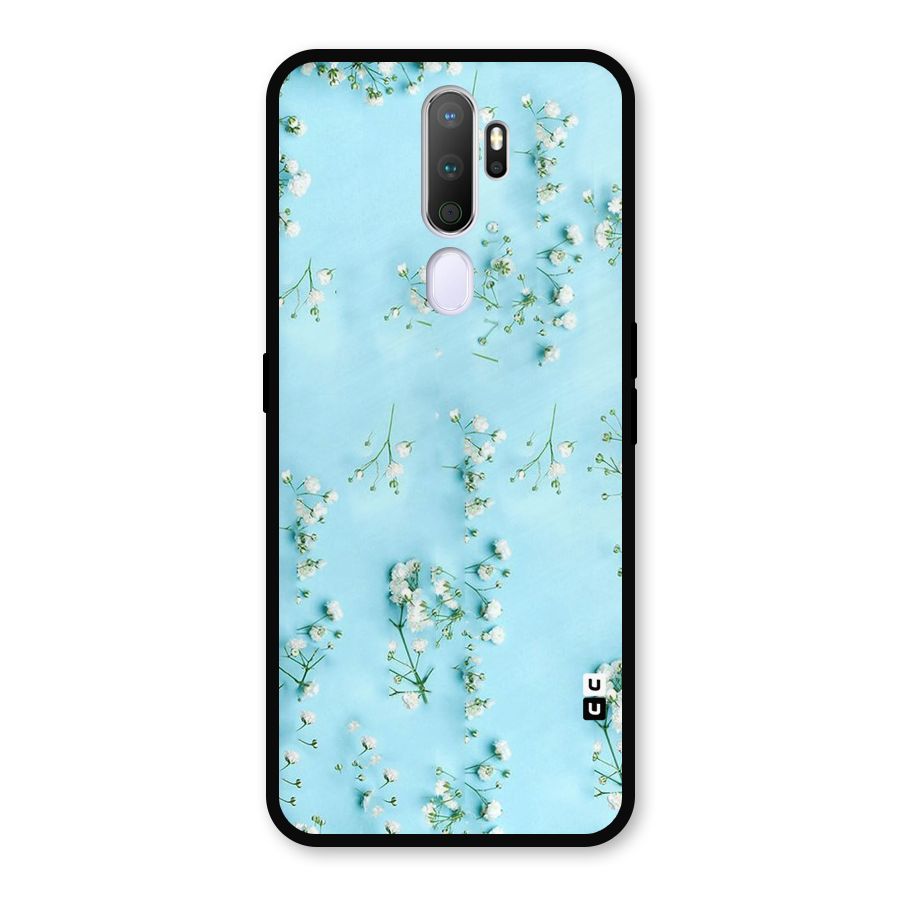 White Lily Design Metal Back Case for Oppo A9 (2020)