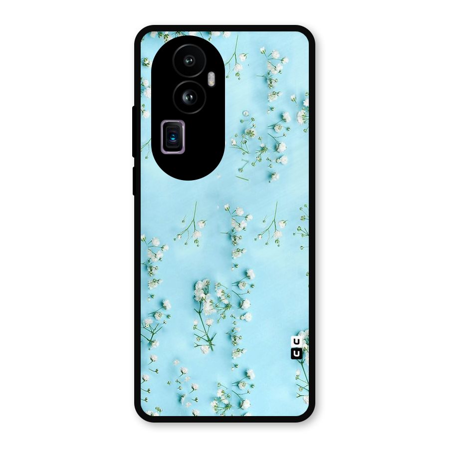 White Lily Design Metal Back Case for Oppo Reno10 Pro Plus