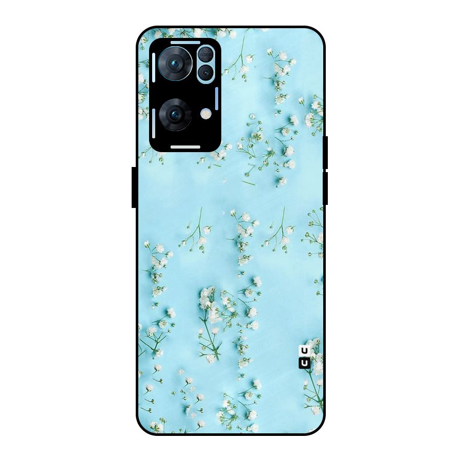 White Lily Design Metal Back Case for Oppo Reno7 Pro 5G