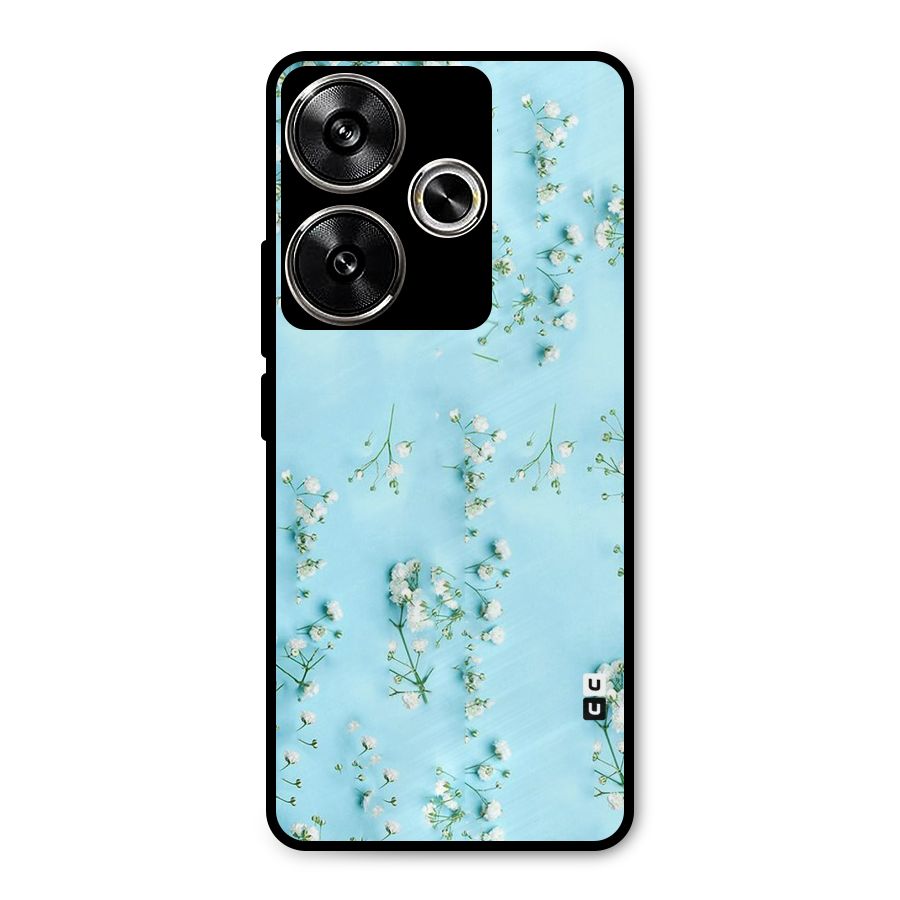 White Lily Design Metal Back Case for Poco F6