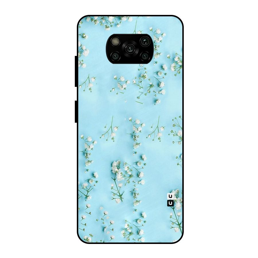 White Lily Design Metal Back Case for Poco X3