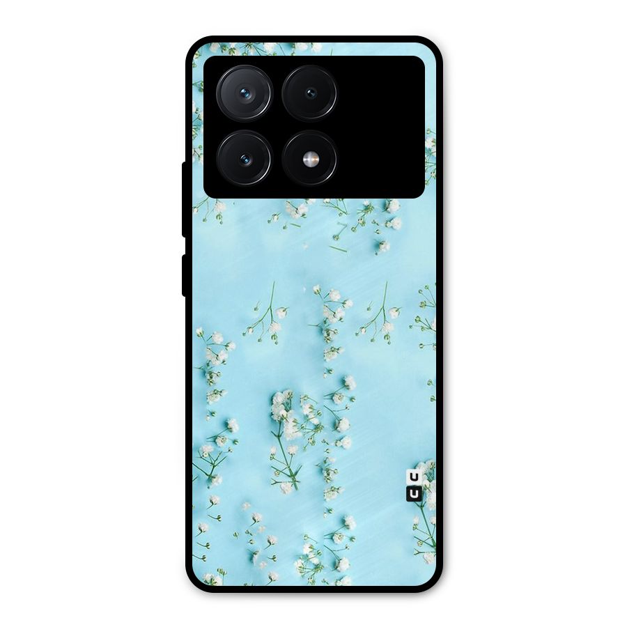 White Lily Design Metal Back Case for Poco X6 Pro