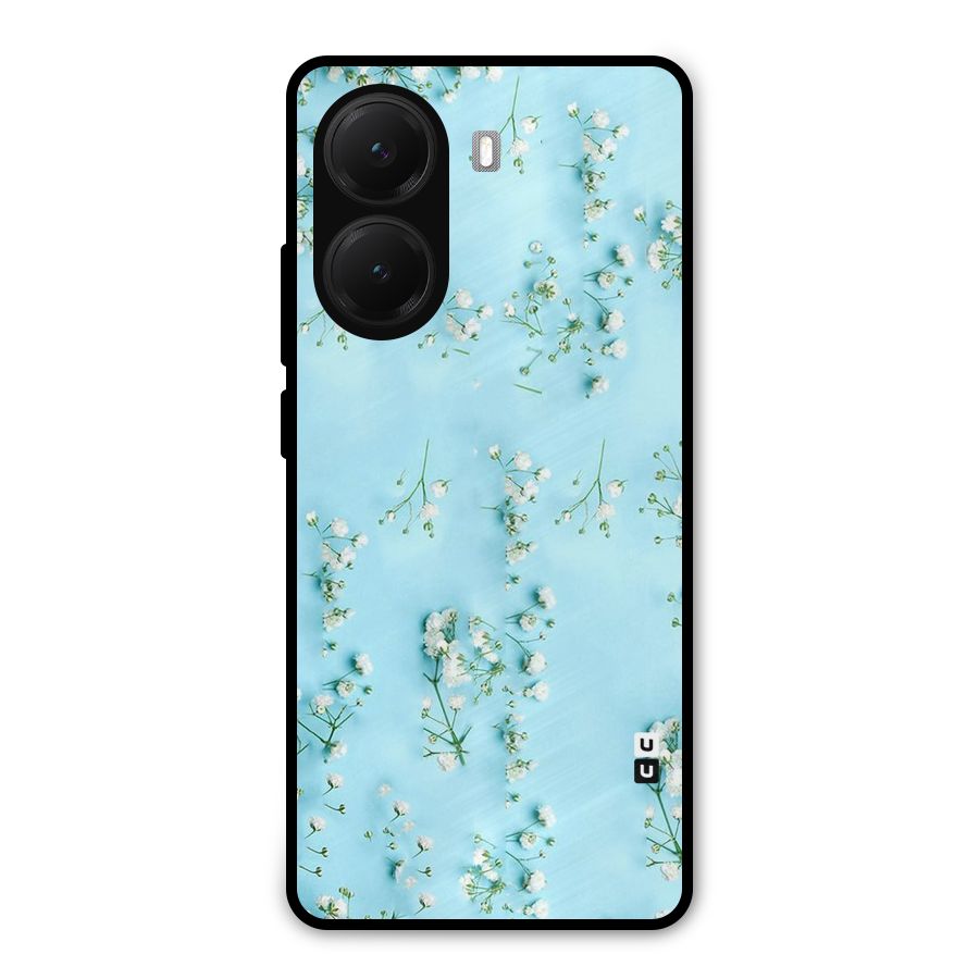 White Lily Design Metal Back Case for Poco X7 Pro