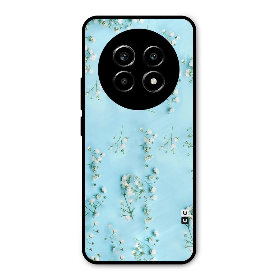 White Lily Design Metal Back Case for Realme 13 Pro