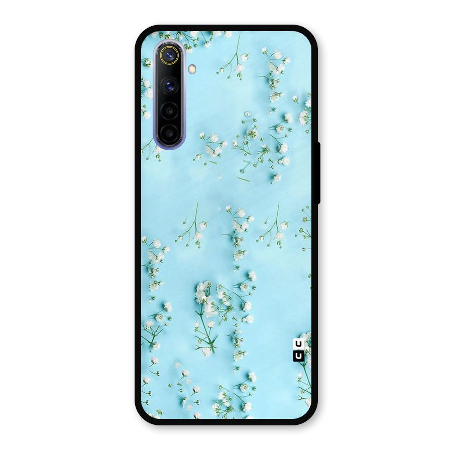 White Lily Design Metal Back Case for Realme 6i
