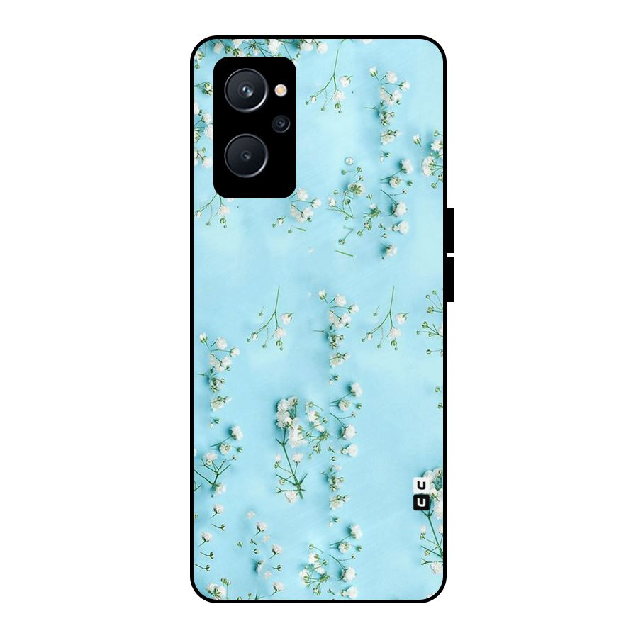 White Lily Design Metal Back Case for Realme 9i 5G