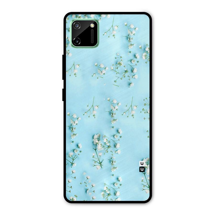 White Lily Design Metal Back Case for Realme C11