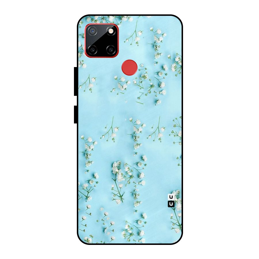 White Lily Design Metal Back Case for Realme C12