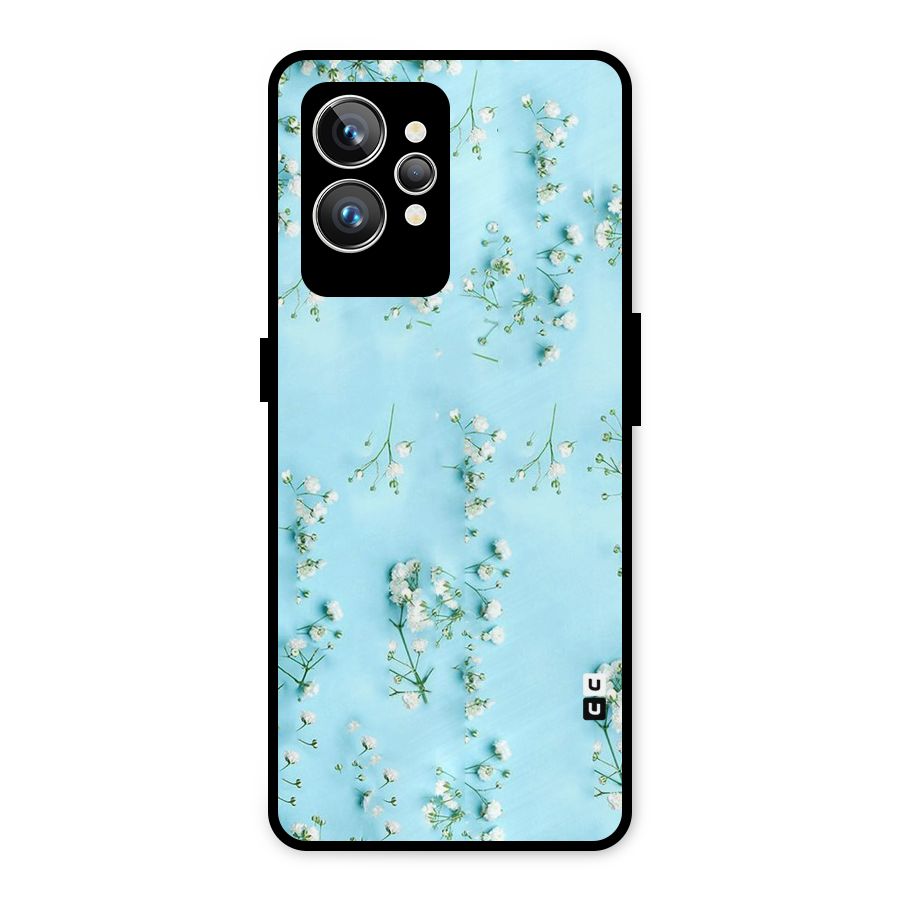 White Lily Design Metal Back Case for Realme GT2 Pro